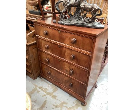 Victorian mahogany chest of four drawers, 98cm wide, 47.5cm deep, 109.5cm high