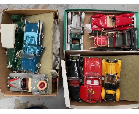 Group of model vehicles, including Franklin Mint Precision Models, Danbury Mint pewter models, etc