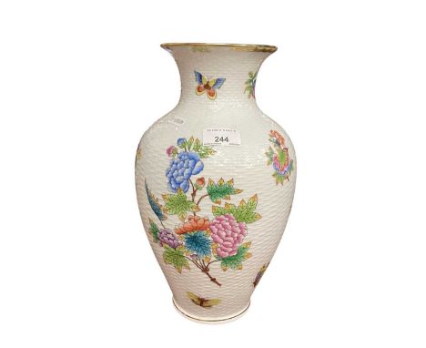 Herend Victoria pattern porcelain vase, 33cm high