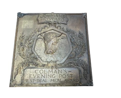 Colman's Mustard relief plaque- Colman's Evening Post Best Deal Meal Award, 30.5 x 30cm