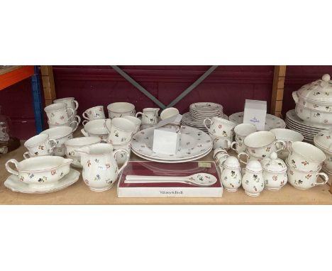 Villeroy an Boch Petite Fleur tableware setThere are 8 dinner plates in this lot. Please see additional photographs for illus