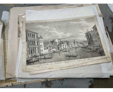 Group of 18th / 19th century maps and engravings, including: Double sheet "Nova Famigerabilis insulae ad ducatus Rugiae descr