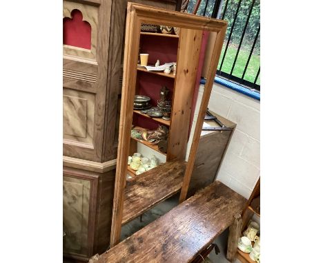 Pine framed mirror, 72cm x 172cm