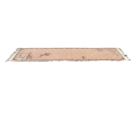 Chinese Kayam peach ground runner, 310cm x 78cm