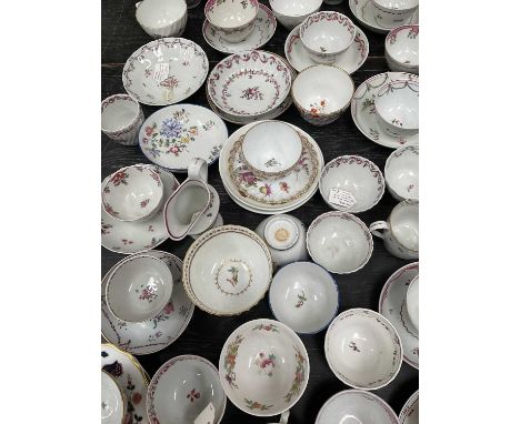 Collection of tea bowls and saucers, 18th / 19th century, by Newhall and other factories