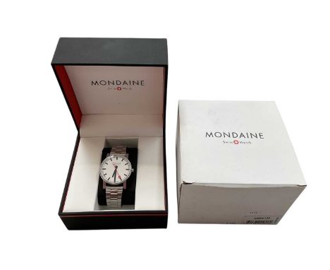 Mondaine SBB CFF FFS Quartz wristwatch, box and papers