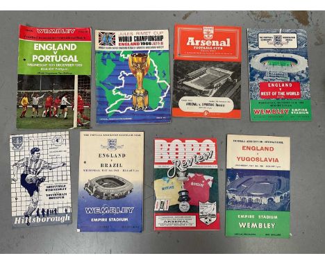 Small group of football programmes, including 1960s England