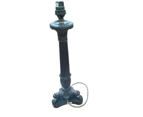 Regency style bronzed metal table lamp, 44cm in overall height
