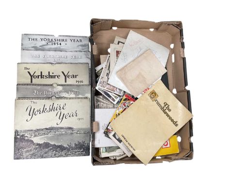 Group of mixed ephemera including 1950's "The Yorkshire Year" calendars.
