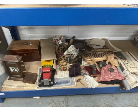 Miscellaneous items to include tinplate car, vintage toys etc