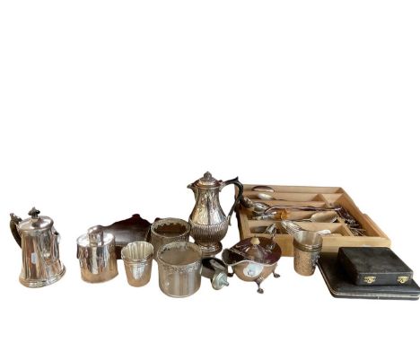 Quantity of silver plated items to include silver plated cutlery, coffee spoons and others