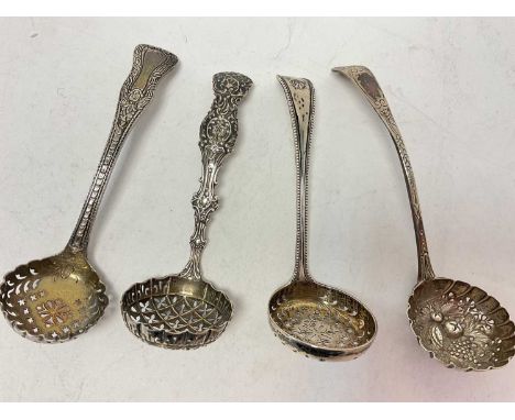 Georgian silver ladle and three Victorian silver ladles (4)Total weight approximately 198 grams.All in good order