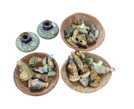 Pair of Doulton vases and Wade whimsies