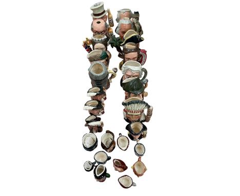 Collection of various Royal Doulton character jugs.