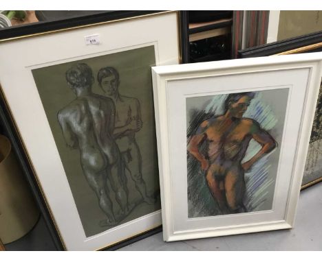 Two signed Nude studies, framed and glazed