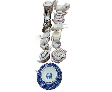 Group of Royal Crown Derby paperweights, Spode and other ceramics.