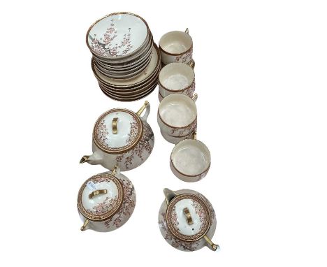 19th century Japanese Satsuma tea set, all marked beneath.