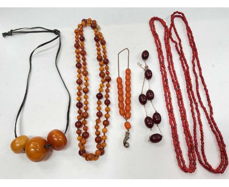 Amber and other similar bead necklaces