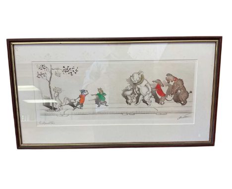 Boris O'Klein, etching, dogs behaving badly, signed