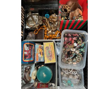 Quantity of vintage and later costume jewellery and bijoutiere including model cars etc 