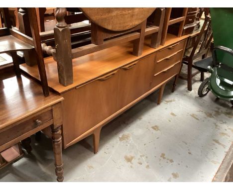 Mid century teak sideboard, 167.5cm wide, 44.5cm deep, 74cm high
