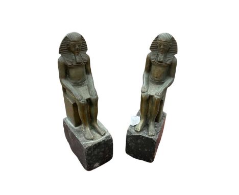 Pair of Egyptian style bronze bookends
