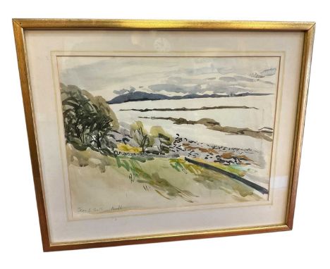 Jean E Cook, watercolour landscape, signed, 28 x 36cm, glazed frame