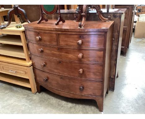 Nineteenth century mahogany bowfront chest of drawers, 102cm wide, 49cm deep, 102.5cm high