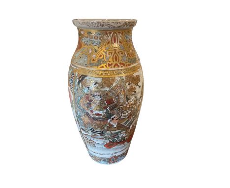 Large Japanese Satsuma vase, 37cm in overall heightGood condition, some minor gilding wear