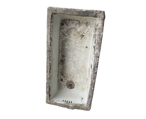 Large butlers sink. Approximately 47.5cm deep, 94cm wide and 26cm tall.