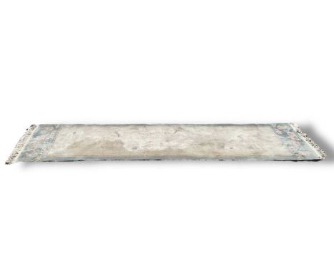 Chinese Kayam blue and cream runner, 310cm x 75cm