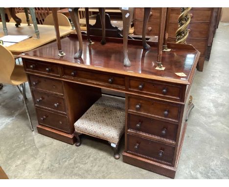 Victorian mahogany twin pedestal desk