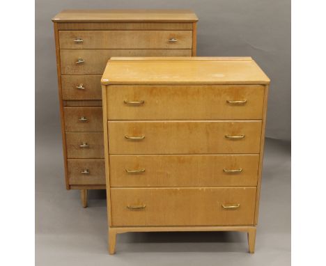 Two mid-century Lebus chests of drawers. The larger 78 cm wide x 114.5 cm high.