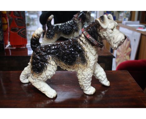 A GOEBEL POTTERY TERRIER, 38cm wide 