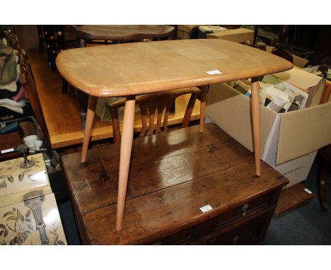 A SMALL ERCOL COFFEE TABLE, 74cm wide