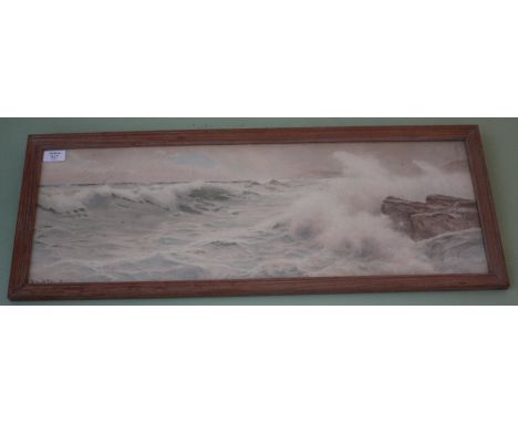 ERNEST STUART (active c. 1889-1915) Seascape, watercolour, signed lower left, 25.5cm x 74cm