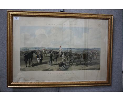 A LATE 19TH CENTURY HAND COLOURED LITHOGRAPH of an image taken from Fores's National Sports, after a painting by J F Herring 