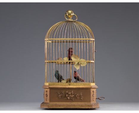 'Singing Bird Cage' automaton, mechanical with 3 birds - Weight: 4.20 kg - Shipping unavailable - Region: Suisse - Sizes: H=5