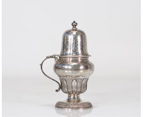 18th century silver mustard pot with crowned Lion hallmark 1737 - Weight: 221 g - Shipping available - Region: Europe - Sizes