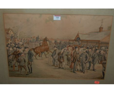 At the Races, framed lithograph 