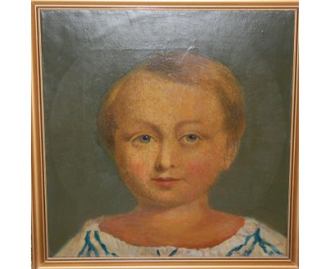 Mid-19th century English school - Portrait of Matthew A Stilton, oil on canvas (re-lined and with restoration), 28 x 28cm; an