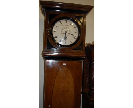 A German walnut and ebonised longcase clock, the enamel convex dial signed Per Mansson, with central subsidiary seconds dial,