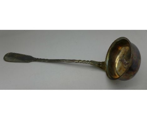A .800 silver ladle, 169.9g, with initials