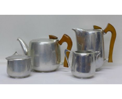 A Picquot four piece tea service