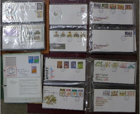 Four albums of stamp first day covers, 1980's and 1990's