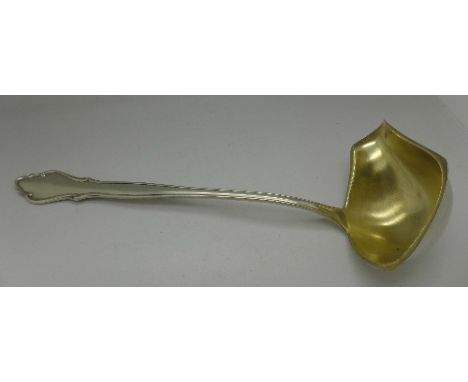 A .800 silver ladle, 254.1g, with inscription