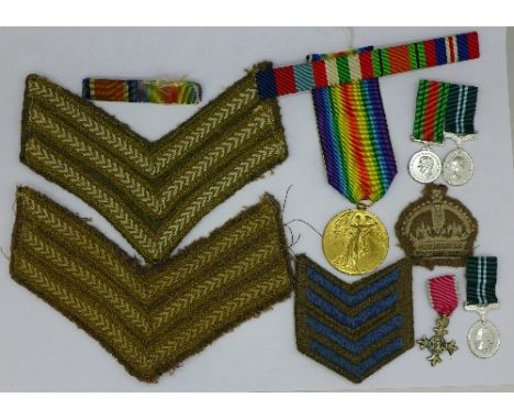 A WWI Victory medal to 16270 A.Cpl. B. Bull R War R, a/f, miniature medals, etc.