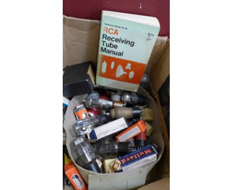 A box of radio valves and a valve manual