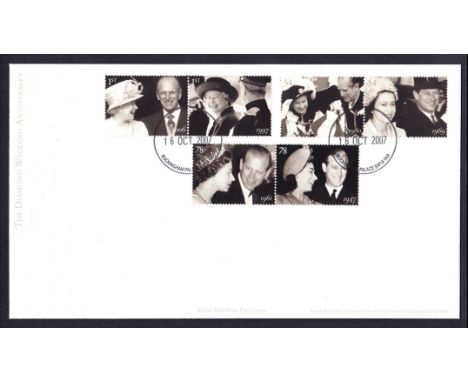 2007 Diamond Wedding Royal Mail FDC with Buckingham Palace CDS. Unaddressed, fine.