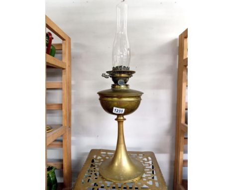A brass Hinks oil lamp
